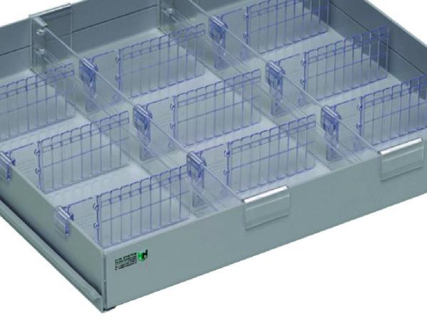 Einzellade Kunststoff grau Medikamentenkühlschrank - Laborkühlschrank