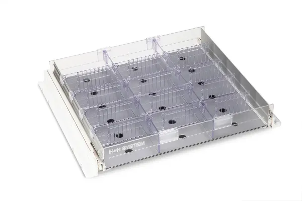 Einzellade Alumium für Laborkühlschrank - Medikamentenkühlschrank transparent